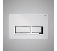 RAK Ceramics Flush Plate with Polished Chrome Rectangular Push Plates | White | Plastic | 236mm x 152mm x 12mm