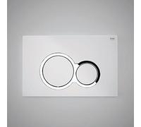 RAK Ceramics Flush Plate with Polished Chrome Round Push Plates | White | Plastic | 236mm x 152mm x 12mm