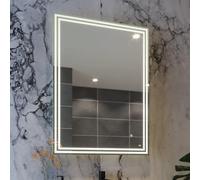 RAK Hermes LED Bathroom Mirror with Demister Pad, Shaver Socket & Bluetooth 600 x 800mm Mains Power