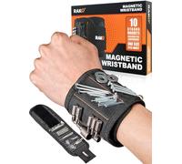 RAK Magnetic Wristband - Men & Women's Tool Bracelet with 10 Strong Magnets to Hold Screws, Nails and Drilling Bits - Gift Ideas for Dad, Husband, Handyman or Handy Woman