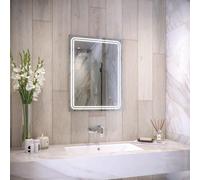 RAK Pluto LED Bathroom Mirror with Demister Pad and Shaver Socket 600 x 800mm - Mains Power