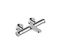 RAK Ceramics Wall Mounted Exposed Thermostatic Bath Shower Mixer Tap | Chrome | Brass | 323.5mm x 62mm x 211mm