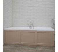 RAK Washington Double Ended Bath 1800 x 800mm with Side & End Panel - Cappuccino