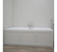 RAK Washington Double Ended Bath 1800 x 800mm with Side Panel - Grey
