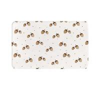 RAKFURF Rugs Machine Washable With Non Slip Backing Brown Pine Nut Cartoon Printed Vintage Home Decor Floor Decoration Carpet Mat For Living Room Bedroom Bathroom Kitchen 80x49cm