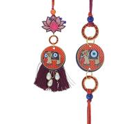 Rakhi Bhaiya Bhabhi Set of 2 Brother and Bhabhi Rakhi Lumba set Couple Pair Thread Bracelet for Bhaidooj Tikka Diwali Decorations Set Rakhee Bracelets for Brother Sister Indian Traditional Festival