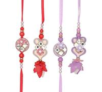 Rakhi Bhaiya Bhabhi veera set Rakhi Lumba Set Couple Pair with dora for Brother Bhabhi set of 4 Family Rakhee Card Gift Pack Thread Bracelet Dori for Raksha Bandhan Indian Traditional Festival