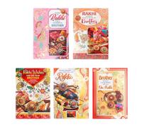 Rakhi Cards Pack of 5 Raksha Bandhan Greeting Cards with Envelopes Multipack Assorted Set for Brothers Sisters Hindu Indian Festival