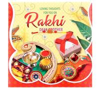 Rakhi Cards Raksha Bandhan Greeting Card with Rakhi Thread Dora Dora Simple Rakhadi Bracelet for Brothers Hindu Indian Festival with Envelope (Orange)