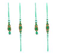 Rakhi For Brother And Bhabhi Rakhi for brother Rakhi Set Rakhee for Brother Sister Bracelets Rakhi Gifts For Brother Lumba Rakhi For Bhabhi Rakhi With Roli Chawal Rakhi Sets lumba rakhi, M, Silk, no