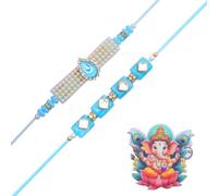 Rakhi for Brother Sister Set of 2 Rakhi Thread with Fridge Magnet Gift Card