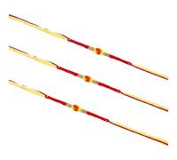 Rakhi for Brothers Set of 3 Raksha Bandhan Threads Multicolour Rakhi Bracelets for Bhaiya Brother Bro on Rakhi Hindu Indian Festival Rakhadi Rakhari Threads (Red)