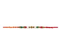 Rakhi Thread for Brother Ganesh Raksh Bandhan Handmade Colourful Golden Pearl Look Beaded Rakhi Rakshabandhan Rakhadi Wrist Band Threads for Bhaiya Hindu Indian Festival Gift (Red Mix)
