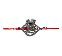 Rakhi Thread for Brothers Raksha Bandhan Oxidised Peacock Feather Bracelets for Bhaiya Brother on Hindu Indian Festival Rakhi Handmade Rakhadi Threads Gift
