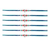 Rakhi Thread for Brothers Set of 6 Raksha Bandhan Ganesh Aum Blue Turquoise Rakhi for Bhaiya Brother on Rakhi Hindu Indian Rakhadi Threads Gift