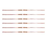 Rakhi Thread for Brothers Set of 6 Raksha Bandhan Rakhi Brown Beaded for Bhaiya Brother on Rakhi Hindu Indian Festival Handmade Rakhadi Rakhari Threads