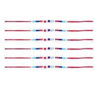 Rakhi Thread for Brothers Set of 6 Raksha Bandhan Red Blue Bead Rakhi for Bhaiya Brother on Rakhi Hindu Indian Rakhadi Threads Gift