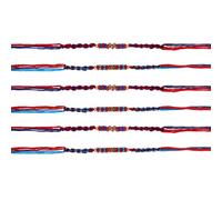 Rakhi Thread for Brothers Set of 6 Red Blue Bead Bandhan for Bhaiya Brother on Rakhi Hindu Indian Festival Handmade Rakhadi Rakhari Threads