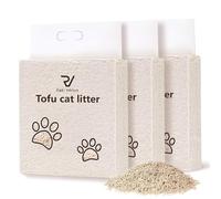 Raki Venus Tofu Cat Litter Strong Clumping Cat Litter Ultra Absorbent Odor Control Flushable Cat Litter Low Tracking Low Dust Cat Litter Pellets 3 Packs/18LB (Original Flavor)