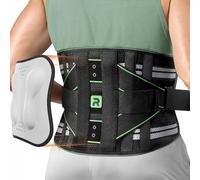 Rakiie Back Support Belt for Men Women, 8x Lumbar Support with 3D Pad, Breathable Back Brace for Lower Back Pain Relief, Herniated Disc, Sciatica (Green, XXL)