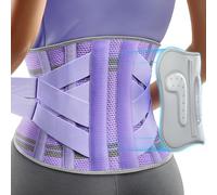 Rakiie Back Support Belt for Women, 9X Support Back Brace for Lower Back Pain, Ergonomic Back Support Brace with 3D Silicone Pad for Sciatica Scoliosis, Purple Size XXL (Waist: 130-160CM)