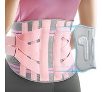 Rakiie Back Support Belt for Women, 9X Support Back Brace for Lower Back Pain, Ergonomic Back Support Brace with 3D Silicone Pad for Sciatica Scoliosis, Pink Size XXL (Waist: 130-160CM)