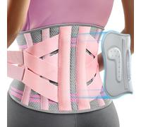Rakiie Back Support Belt for Women, 9X Support Back Brace for Lower Back Pain, Ergonomic Back Support Brace with 3D Silicone Pad for Sciatica Scoliosis, Pink Size XL (Waist: 115-130CM)