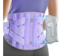 Rakiie Back Support Belt for Women, 9X Support Back Brace for Lower Back Pain, Ergonomic Back Support Brace with 3D Silicone Pad for Sciatica Scoliosis, Purple Size L (Waist: 100-115CM)