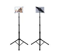 Raking Tablet Floor Tripod Stand with 360° Tablet Holder Mount | Height Adjustable Floor Tripod Stand Compatible for iPad Pro 12.9, iPad Air 10.5 and More 10" to 14.5" Tablets