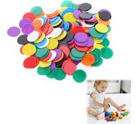 Rakiuty Counters For Maths, 200 Pcs Colored Plastic Counters, Double Sided Counters for Kids Children Math Learning Resources