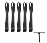 Rakiuty Pack of 5 Black Tie Down Straps, Double Loop Tie Down Strap for Motorcycle, ATV, UTV, Bicycle, Boat, Wheelchair, Lawn or Garden Equipment