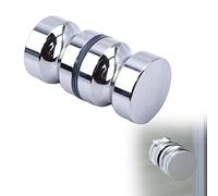 Rakiuty Stainless Steel Door Handle - Round Aluminium Alloy Glass Knob for Shower and Door
