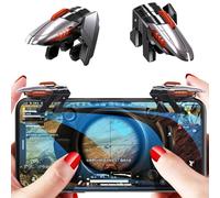 Rakizbe PUBG Mobile Game Triggers, 4 Triggers [6 Finger Operation] High Sensitive Shoot Aim Gaming Controller Gamepad Grip Joysticks Buttons
