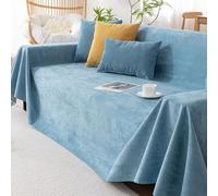 RAKKYOFD Couch Cover Water Resistant Scratch Proof Sectional Sofa Cover for 3 Cushion Couch, Washable Non Slip Couch Protector Sofa Slipcover for Pets and Kids(Lake Blue,71"x150")