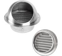 RAKKYOFD Round Wall Vent Outlet Cover Grille Tilting Shutters, Weather Proof Air Vent, 304 Stainless Steel Air Ventilation Outlet Hood External Extractor,Smooth Ventilation Outlet(100mm-4in)