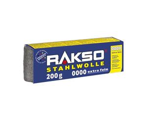 RAKSO Steel Wool Extra Fine 0000 | 200 g, 1 Banderole, Polished Waxed Wood, Copper, Brass, Matte Surfaces, Cleans Glass