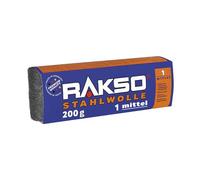 RAKSO Steel Wool Medium 1-200 g, 1 Banderole, Smooths Wooden Surfaces, Removes Old Paint from Antique Furniture, Cleans Hard Rubber Floors