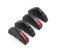 RAKTDA Car Rear Bumper Spoiler For Ford Mustang V 2011 2012 2013 2014(2. Generation), 4 PCS Shape Rear bumper Diffuser Lip Spoiler Shark Fin Double Wings Trim Covers, black and red