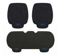 RAKTDA Car Seat Mat For Skoda Kamiq, 3pc Front and Rear Car Seat Bottom Cushion Cover Set with Pockets Car Seat Pad Seat Protector,Black-Three piece set