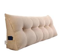 RAKTOV Backrest Cushion Triangular Headboard Pillow, Large Double Reading Pillow for Daybed Bed, Wedge Daybed Cushion Bolster Pillow with Removable Cover,120x50x20cm,Beige