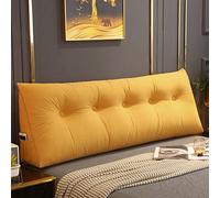 RAKTOV Comfortable Lumbar Bed Pillow Reading Backrest Cushion Triangular Headboard Pillow Bed Wedge Pillow Large Reading Pillow for Bay Window Tatami Sofa Bedroom,80x50x20cm,Yellow