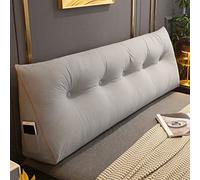 RAKTOV Comfortable Lumbar Bed Pillow Reading Backrest Cushion Triangular Headboard Pillow Bed Wedge Pillow Large Reading Pillow for Bay Window Tatami Sofa Bedroom,180x50x20cm,Light Gray