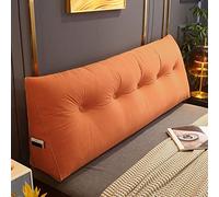 RAKTOV Comfortable Lumbar Bed Pillow Reading Backrest Cushion Triangular Headboard Pillow Bed Wedge Pillow Large Reading Pillow for Bay Window Tatami Sofa Bedroom,180x50x20cm,Orange