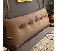 RAKTOV Comfortable Lumbar Bed Pillow Reading Backrest Cushion Triangular Headboard Pillow Bed Wedge Pillow Large Reading Pillow for Bay Window Tatami Sofa Bedroom,100x50x20cm,Brown