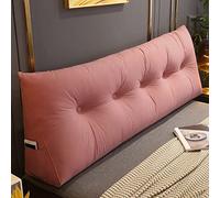 RAKTOV Comfortable Lumbar Bed Pillow Reading Backrest Cushion Triangular Headboard Pillow Bed Wedge Pillow Large Reading Pillow for Bay Window Tatami Sofa Bedroom,150x50x20cm,Pink