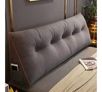 RAKTOV Comfortable Lumbar Bed Pillow Reading Backrest Cushion Triangular Headboard Pillow Bed Wedge Pillow Large Reading Pillow for Bay Window Tatami Sofa Bedroom,180x50x20cm,Dark Gray