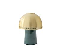 Raku SH8 Table Lamp Portable Blue Green/ Brass