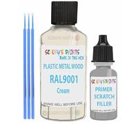RAL Repair Touch Up Paint for scratch/chip PVC,UPVC,Metal,Plastic,Wood,kitchen,appliances,interior,exterior,porcelain application- Gloss Finish with anti-rust primer (Ral9001 Cream)