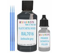 RAL Repair Touch Up Paint for scratch/chip PVC,UPVC,Metal,Plastic,Wood,kitchen,appliances,interior,exterior,porcelain application- Gloss Finish with anti-rust primer (Ral7016 Anthracite Grey)