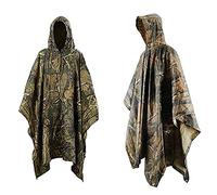 Ralaland Waterproof Rain Cape,Adult Camo Rain Poncho Multifunctional Camouflage Raincoat for Men and Women for Outdoor Camping Military Cycling Traveling